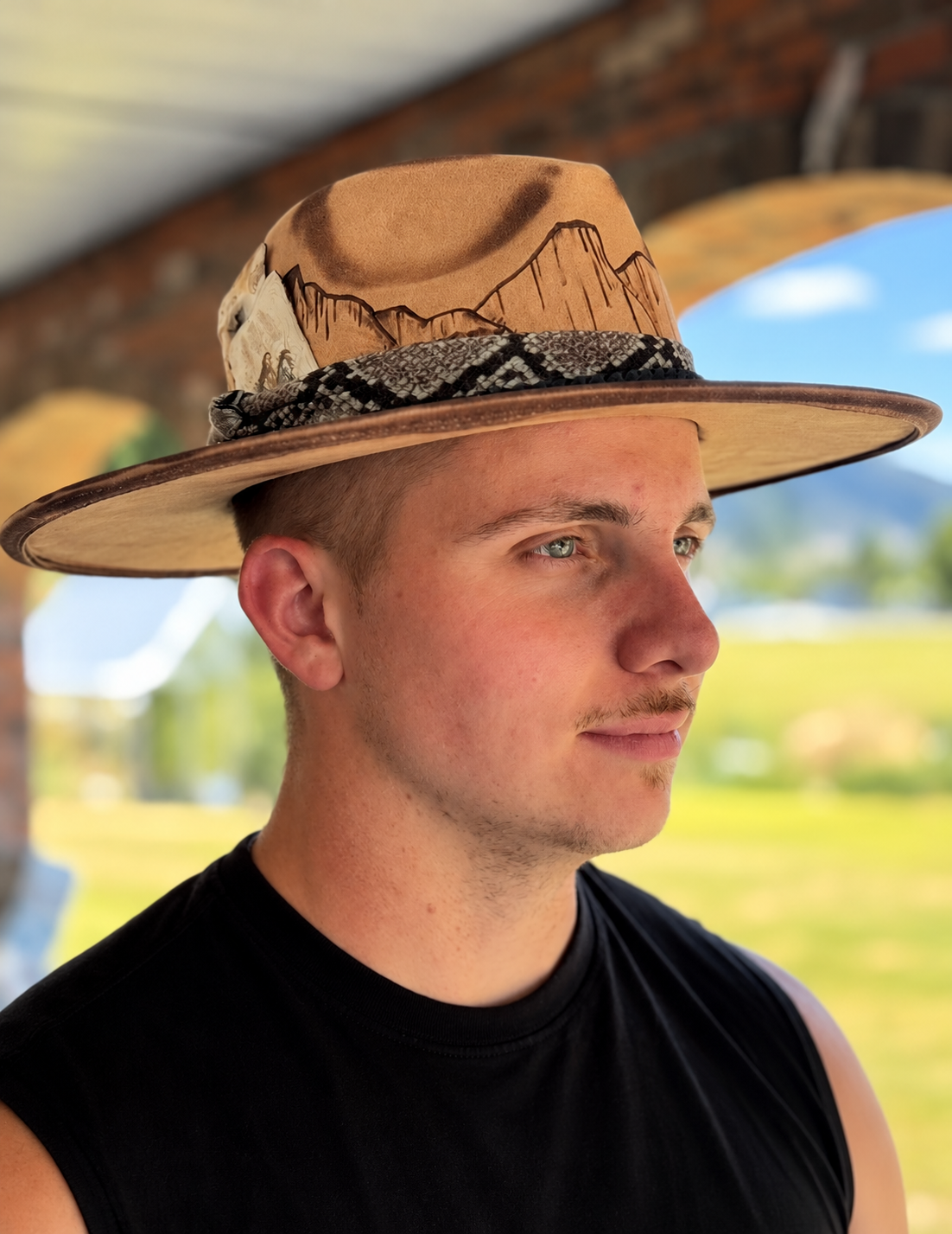 Customer wearing a HoneyBee Hat Co. hat