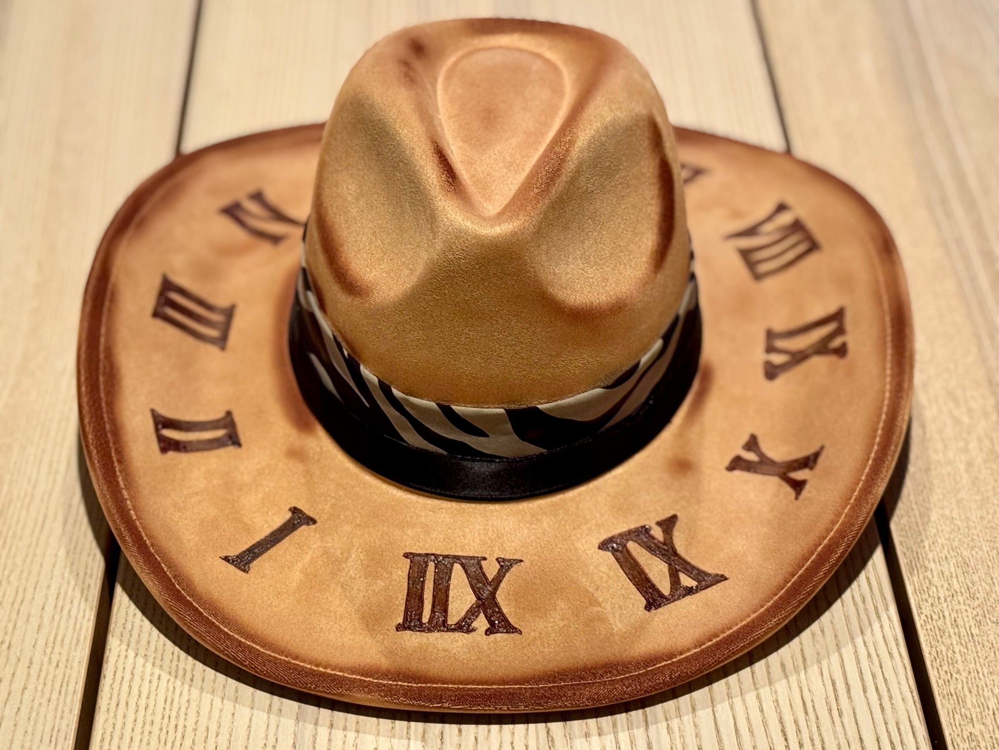 10:00 Golden Hour - Custom Burned Cowboy Hat | Honeybee Hat Co.