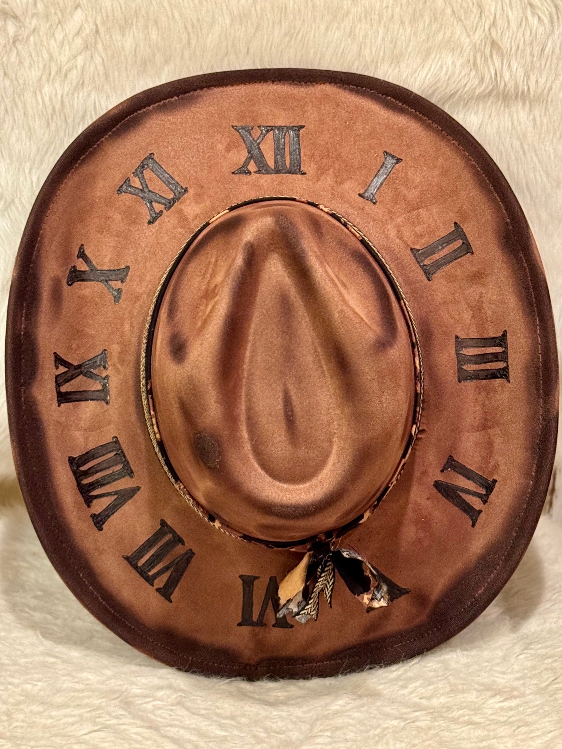 3:00 Whiskey Dusk - Custom Burned Cowboy Hat | Honeybee Hat Co.