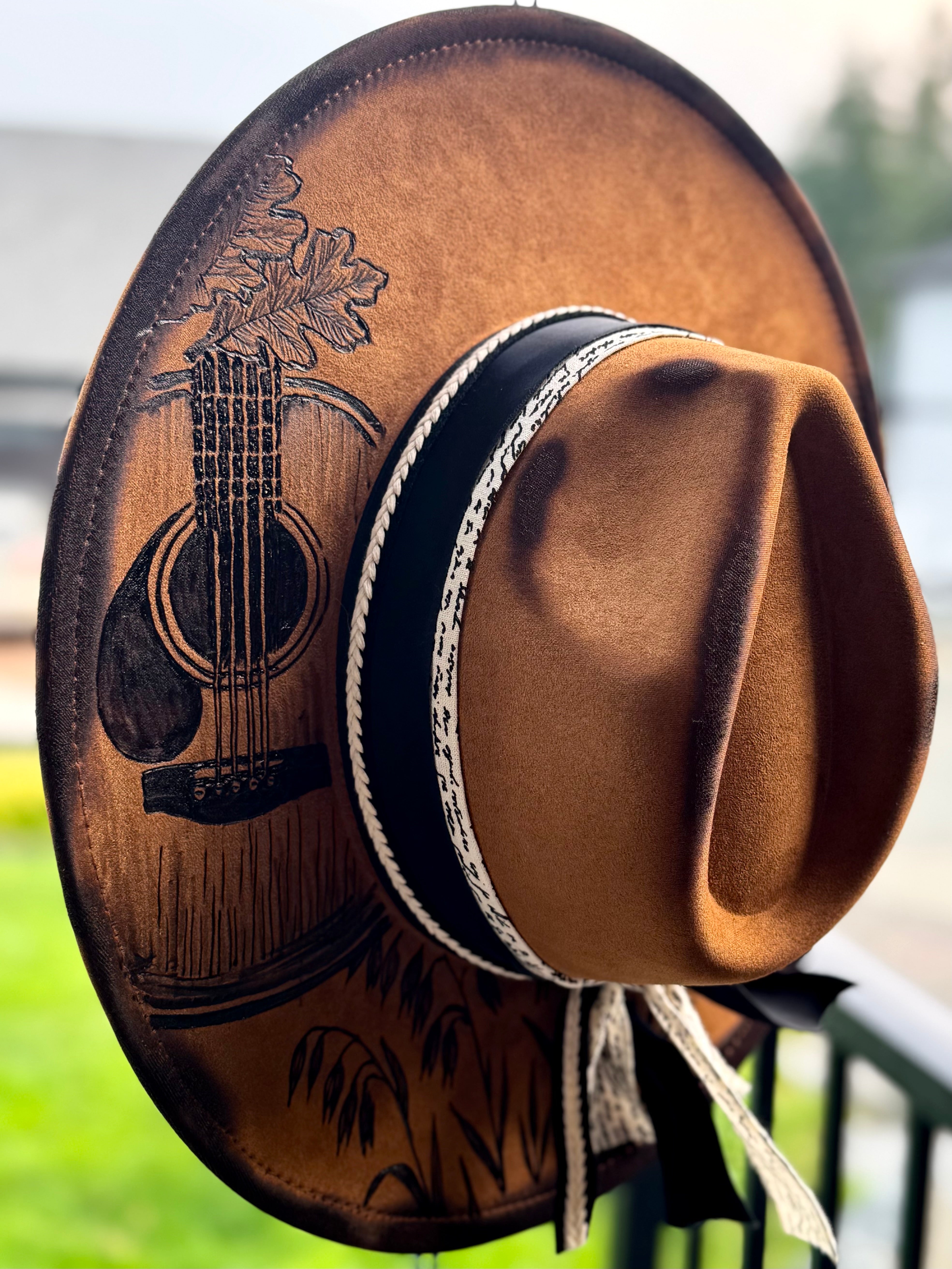 Whiskey Strings - Custom Burned Festival Hat | Honeybee Hat Co ...