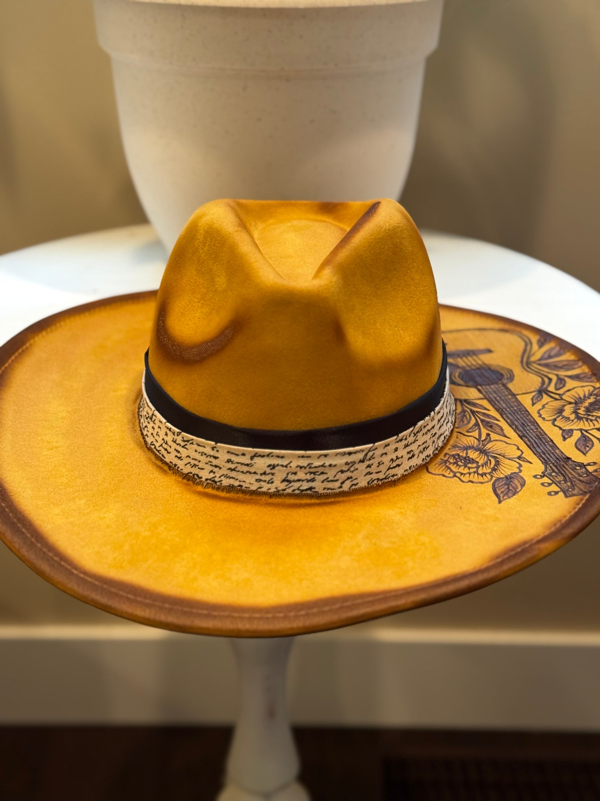 The Sweet Serenade – Guitar & Wildflower Burned Hat