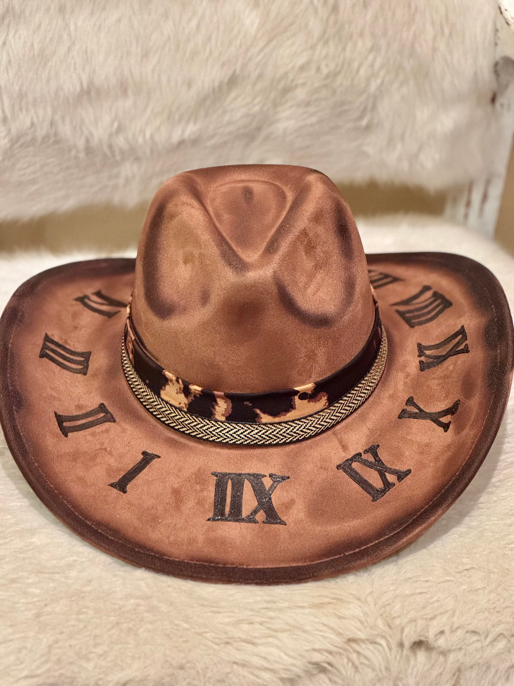 3:00 Whiskey Dusk - Custom Burned Cowboy Hat | Honeybee Hat Co.