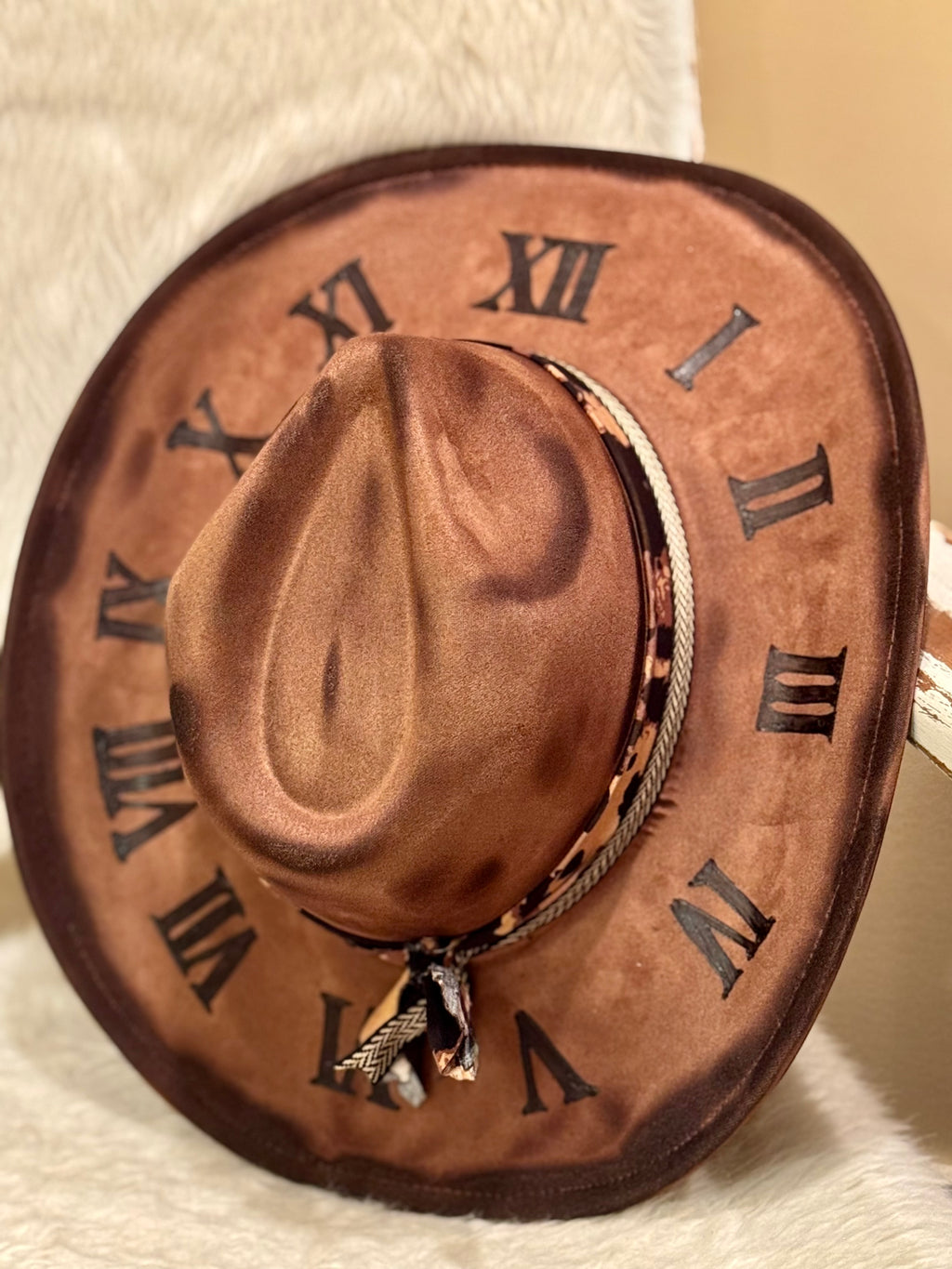 Custom hand burned cowboy hat handcrafted by Honeybee Hat Co. on Vancouver Island