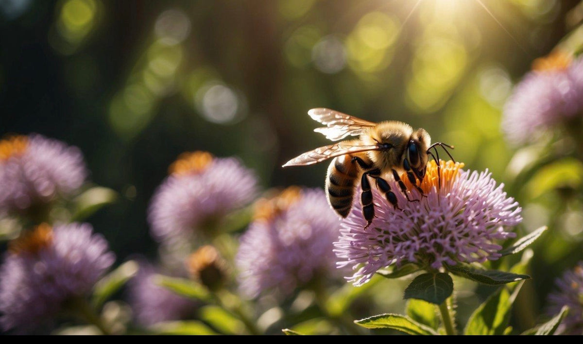 Honeybee gathering pollen