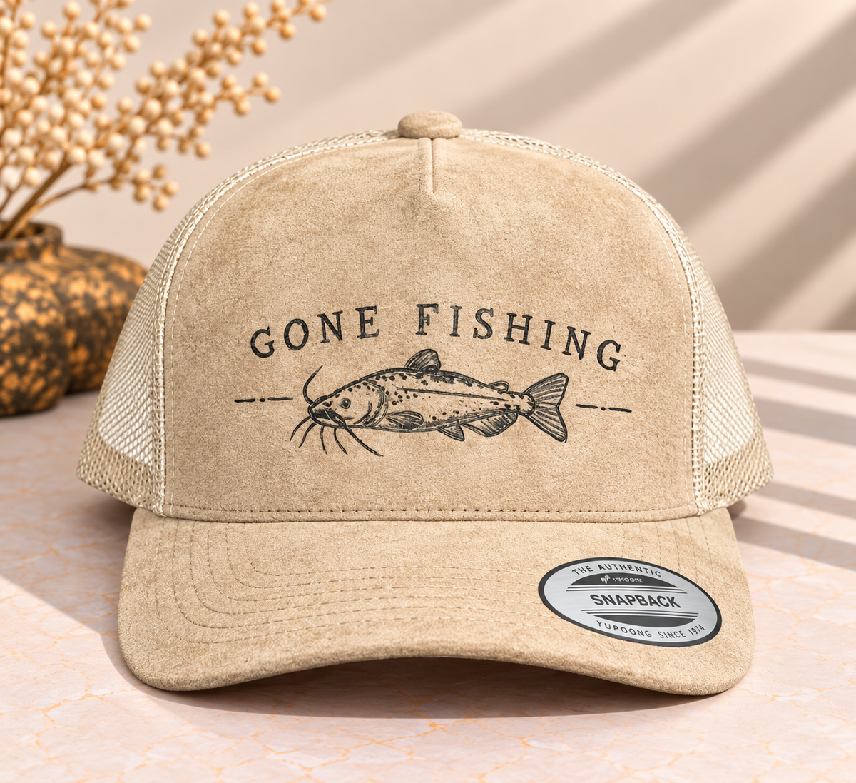 Gone Fishing SnapBack (Desert Sand)