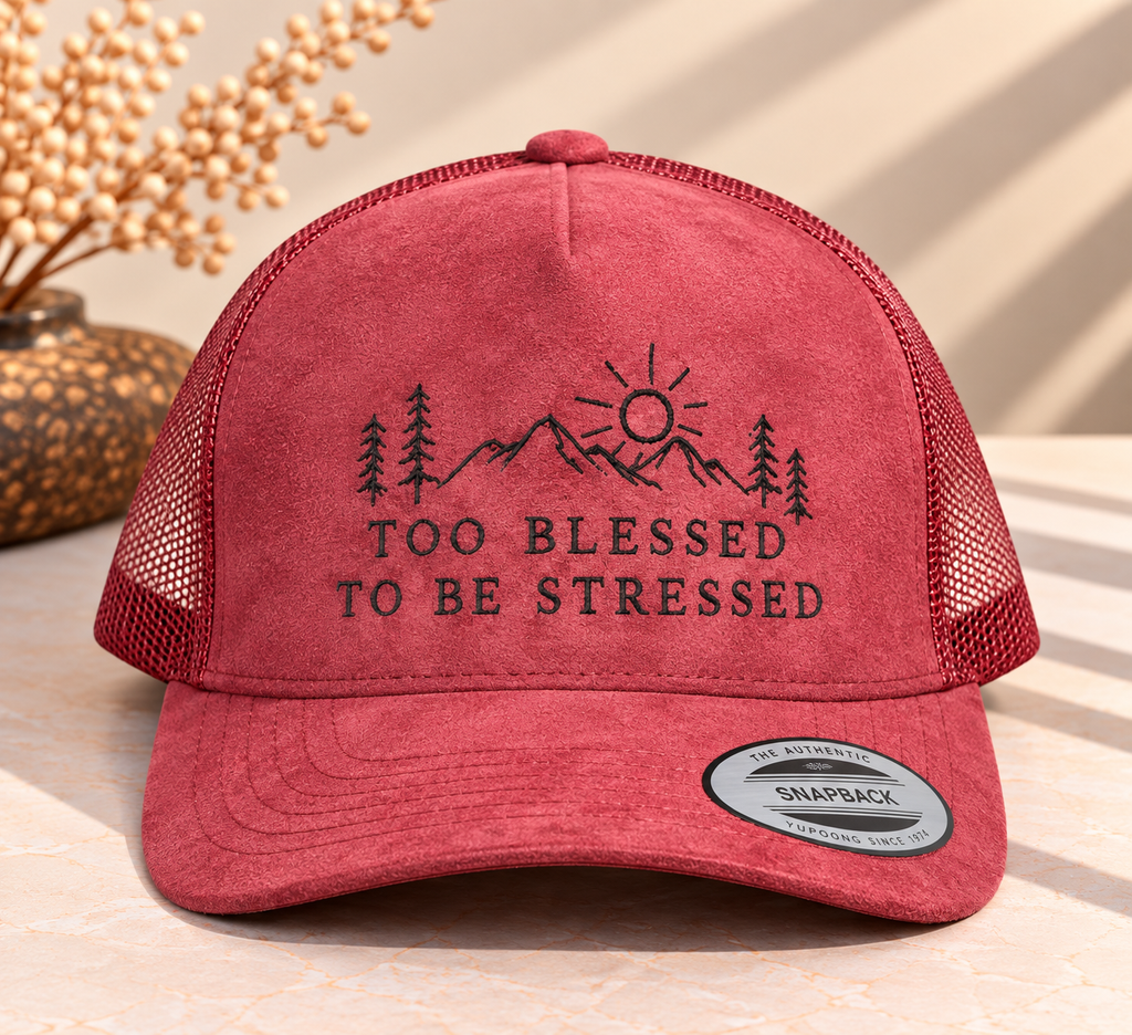 Too Blessed to Be Stressed SnapBack (Red Rock)