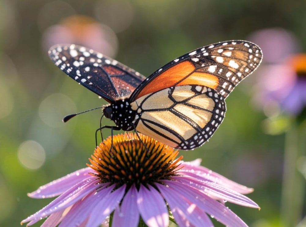 Butterfly among flowers